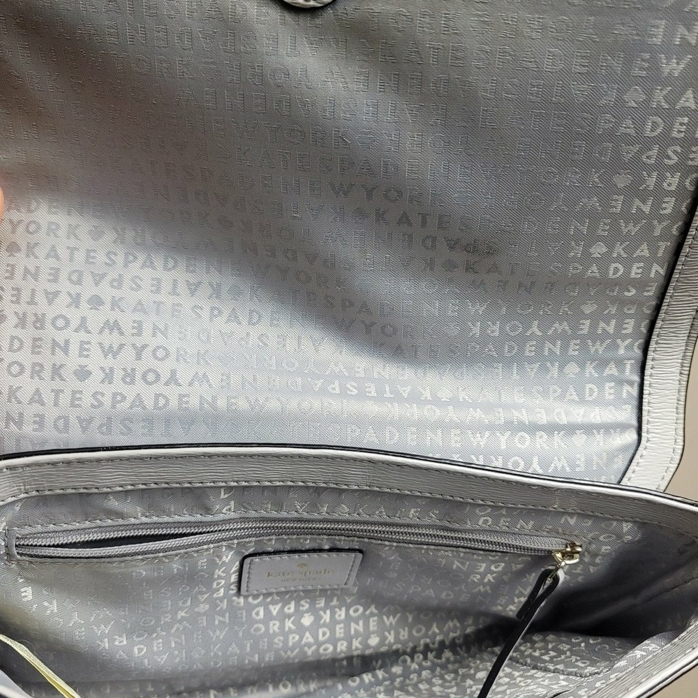 KATE SPADE Laurel Way Greer Crossbody Shoulder Bag Gray Leather Crossbody Strap - Picture 7 of 12